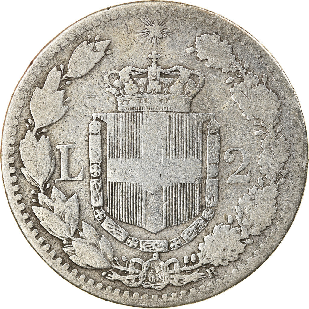 Moneta, Italia, Umberto I, 2 Lire, 1881, Rome, MB, Argento, KM:23