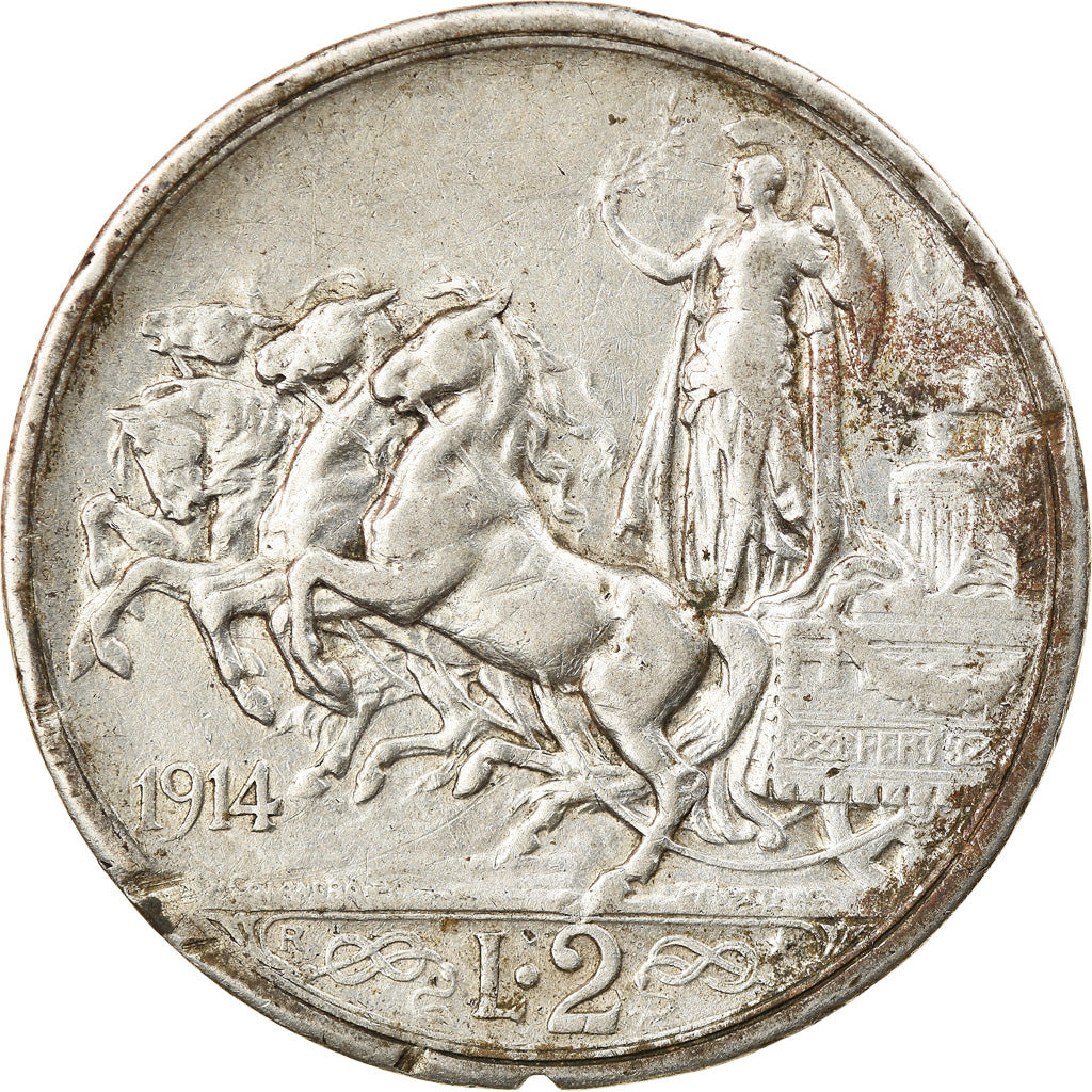 Moneta, Italia, Vittorio Emanuele III, 2 Lire, 1914, Rome, BB, Argento, KM:55