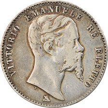 Munten, Italiaanse staten, EMILIA, Vittorio Emanuele II, 2 Lire, 1860, Florence