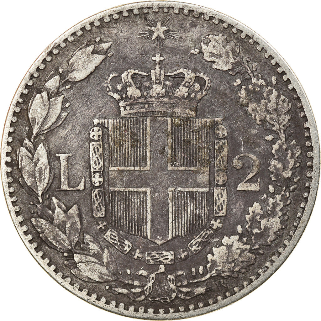 Monnaie, Italie, Umberto I, 2 Lire, 1884, Rome, TB+, Argent, KM:23