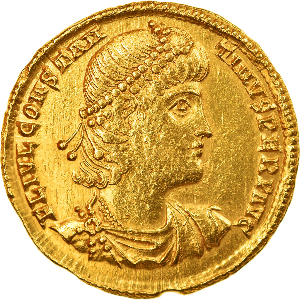 Coin, Constantine II, Solidus, 317-340, Antioch, AU(50-53), Gold, RIC:23