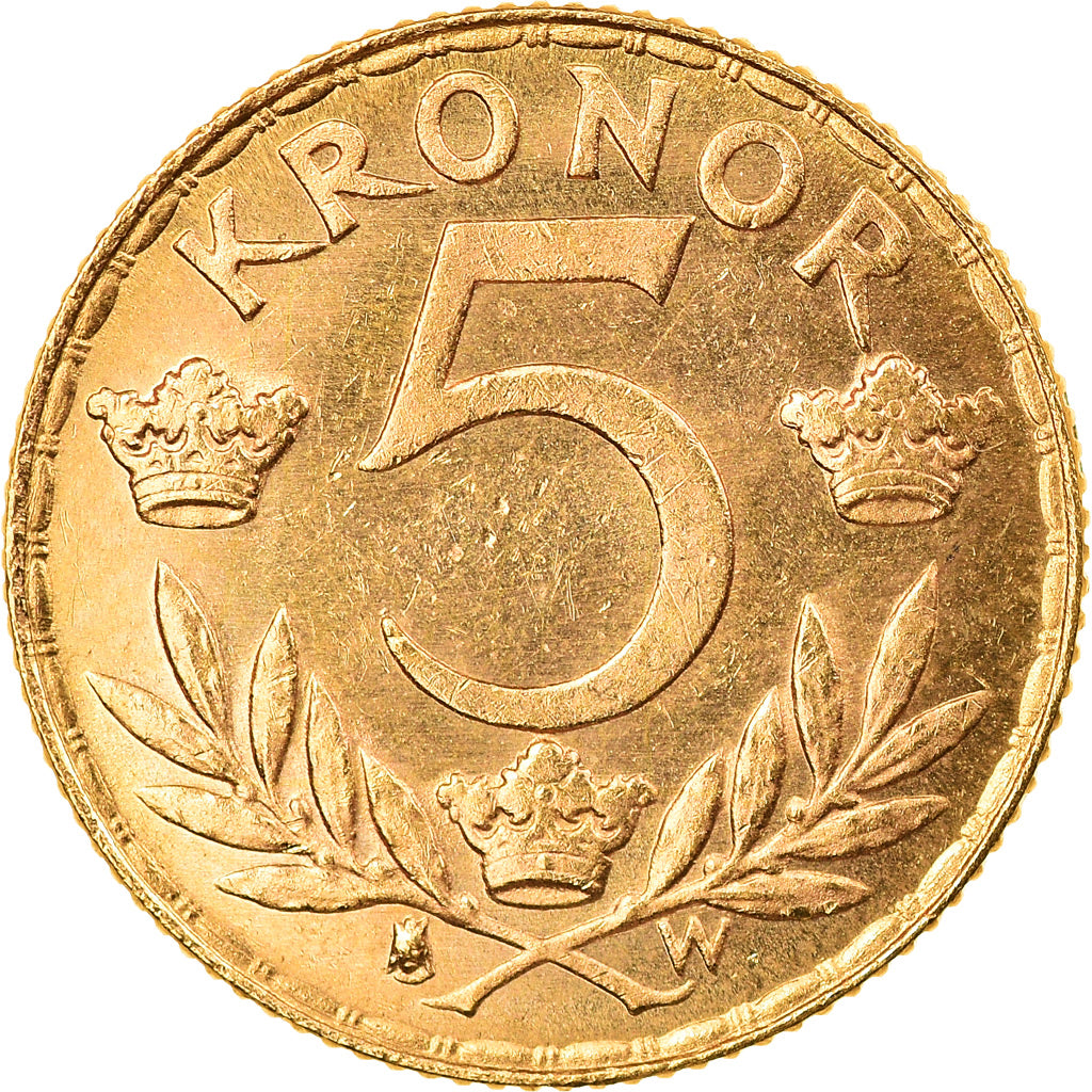 Moneda, Suecia, Gustaf V, 5 Kronor, 1920, SC, Oro, KM:797