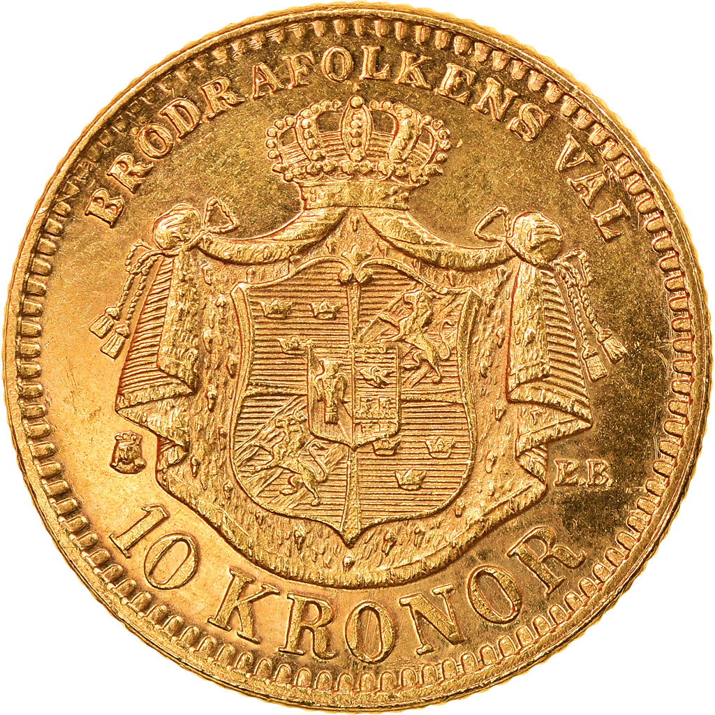 Monnaie, Suède, Oscar II, 10 Kronor, 1883, SPL, Or, KM:743