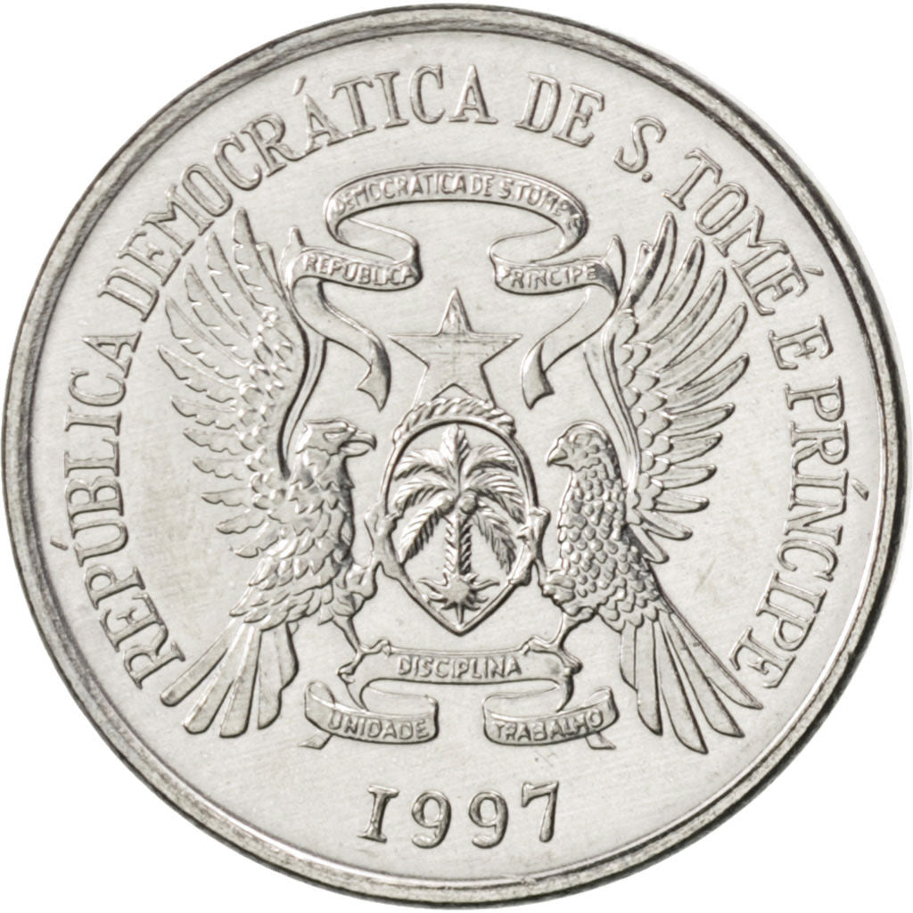 SAINT THOMAS & PRINCE ISLAND, 250 Dobras, 1997, British Royal Mint, KM #88,...