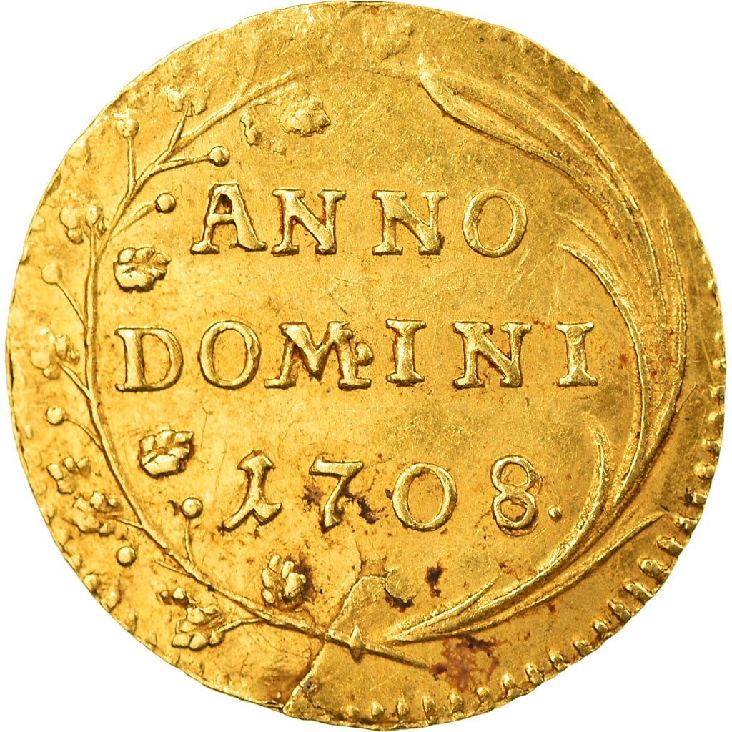 Moneda, CANTONES SUIZOS, ZURICH, 1/4 Ducat, 1708, Zürich, MBC+, Oro, KM:129