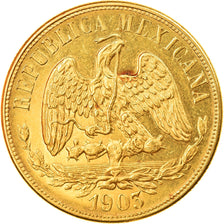 Moeda, México, 20 Pesos, 1903, Culiacan, MS(63), Dourado, KM:414.2