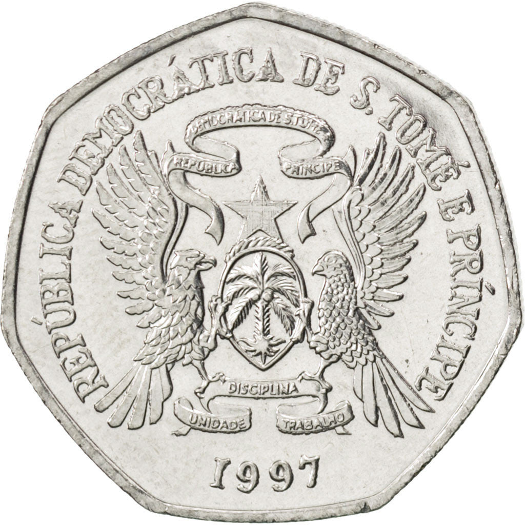 SAINT THOMAS & PRINCE ISLAND, 1000 Dobras, 1997, British Royal Mint, KM #90,...