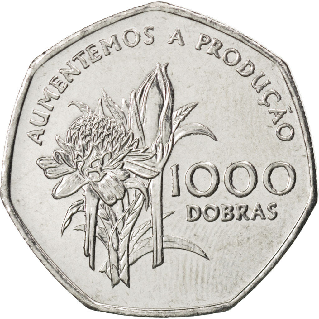 SAINT THOMAS & PRINCE ISLAND, 1000 Dobras, 1997, British Royal Mint, KM #90,...