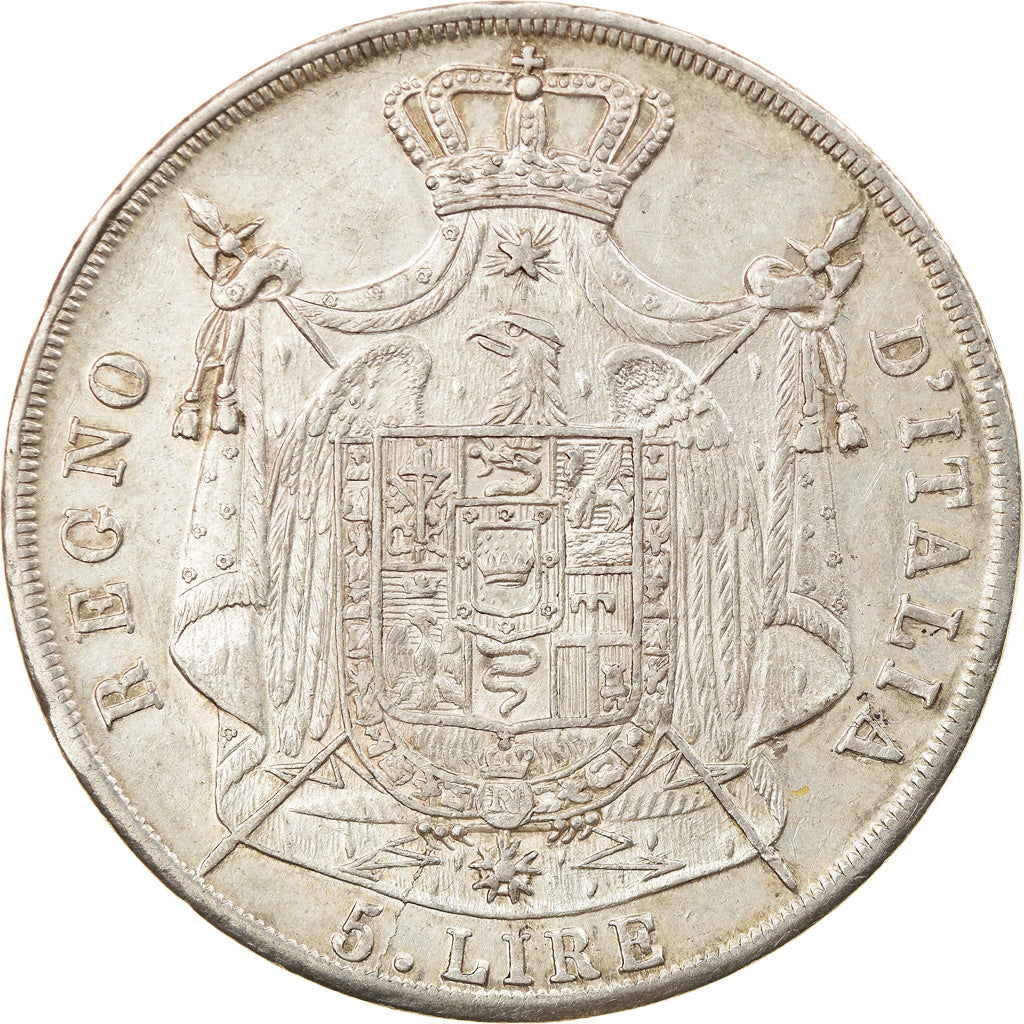 Moneta, STATI ITALIANI, KINGDOM OF NAPOLEON, Napoleon I, 5 Lire, 1813, Milan