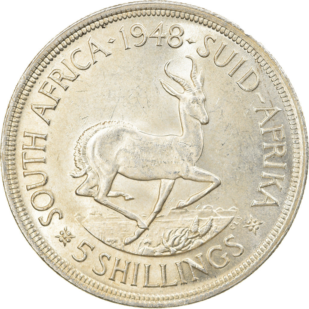 Monnaie, Afrique du Sud, George VI, 5 Shillings, 1948, Pretoria, SPL, Argent