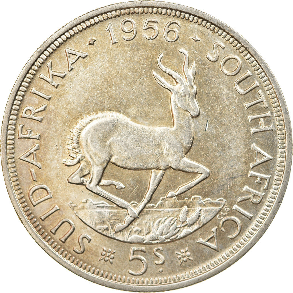 Monnaie, Afrique du Sud, Elizabeth II, 5 Shillings, 1956, SPL, Argent, KM:52