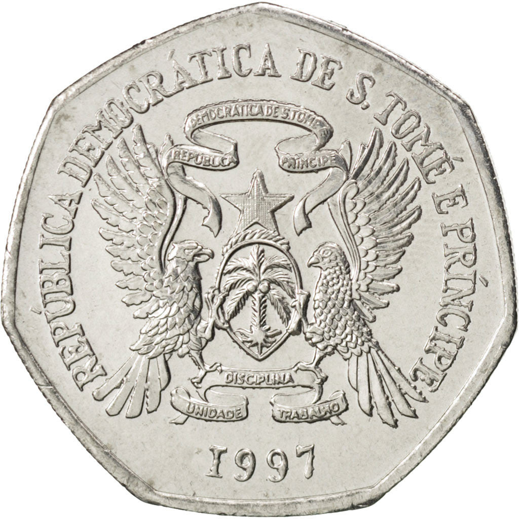 SAINT THOMAS & PRINCE ISLAND, 2000 Dobras, 1997, British Royal Mint, KM #91,...