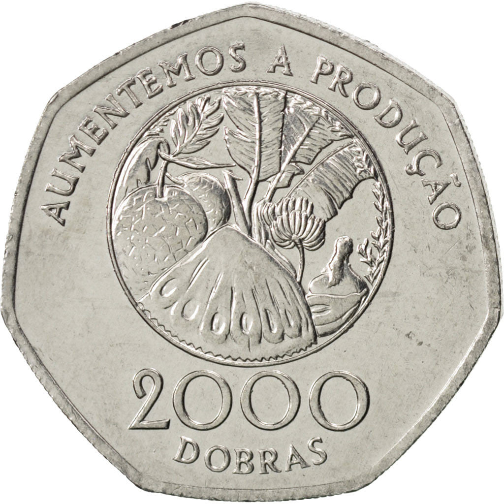 SAINT THOMAS & PRINCE ISLAND, 2000 Dobras, 1997, British Royal Mint, KM #91,...