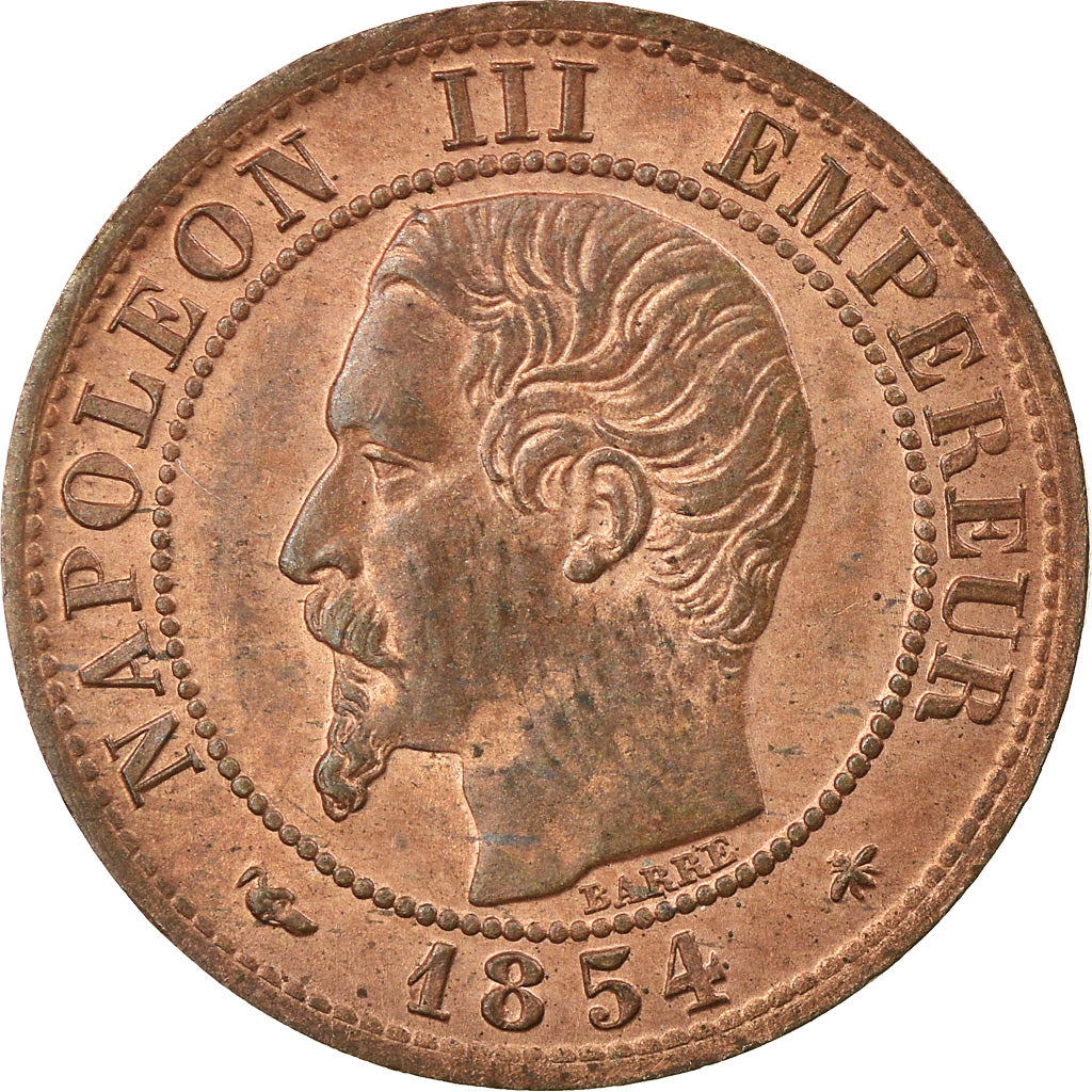 Moeda, França, Napoleon III, Napoléon III, Centime, 1854, Strasbourg, MS(63)