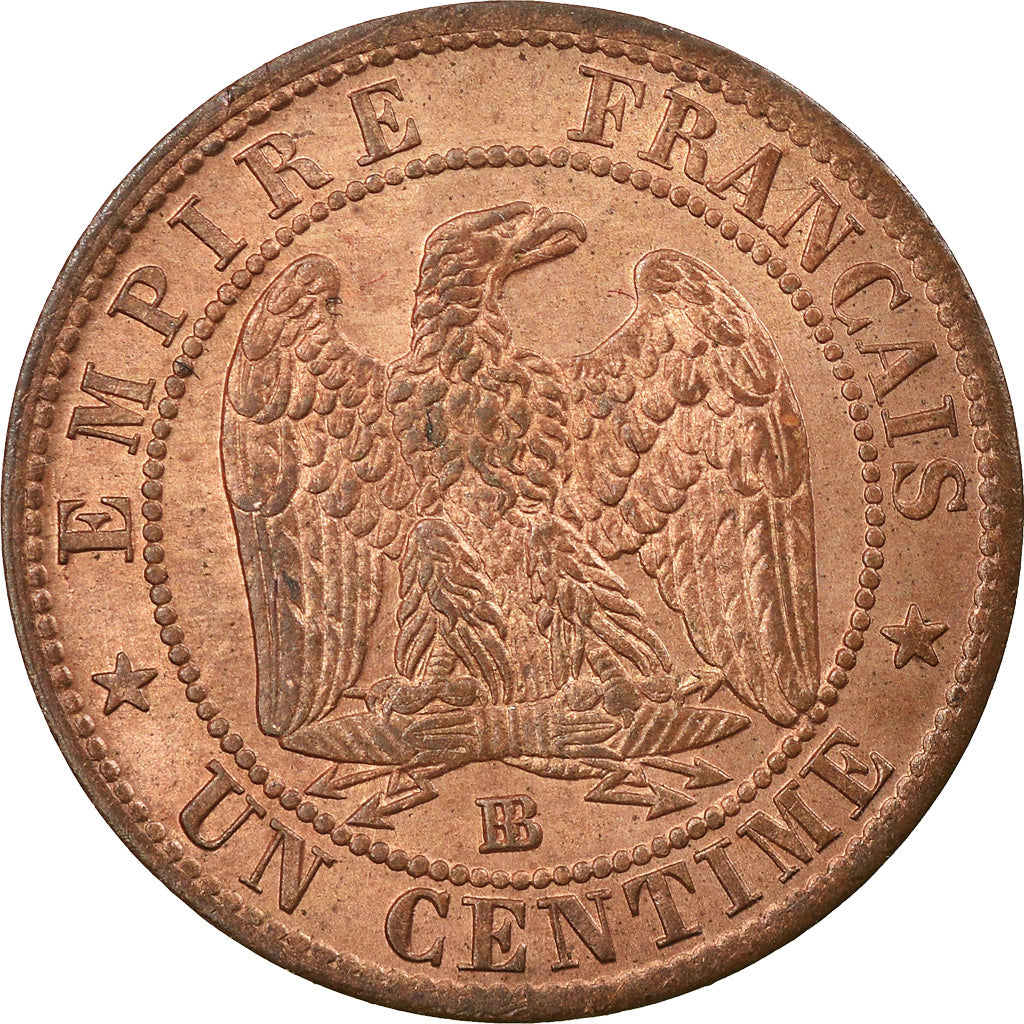 Moeda, França, Napoleon III, Napoléon III, Centime, 1854, Strasbourg, MS(63)