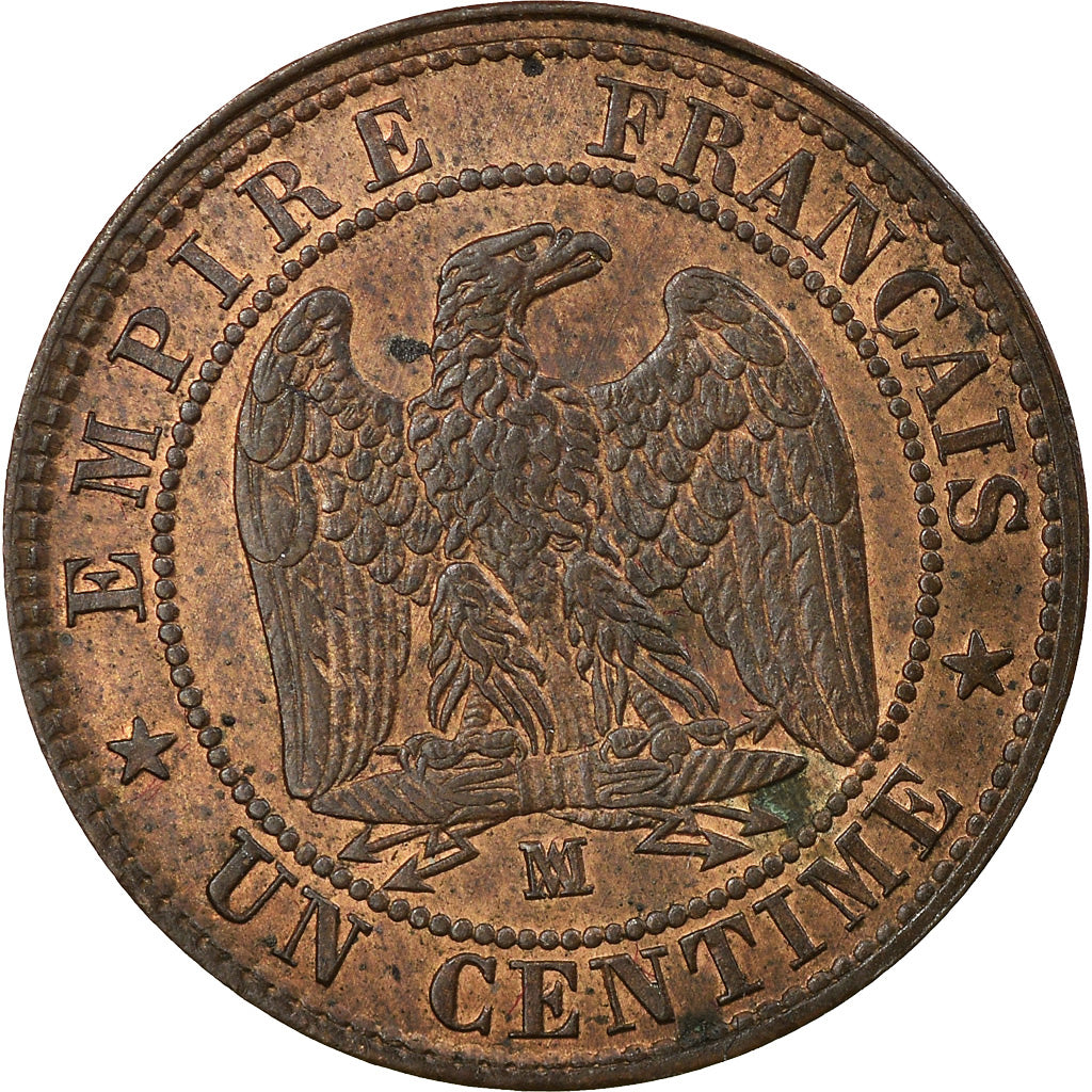 Moeda, França, Napoleon III, Napoléon III, Centime, 1855, Marseille