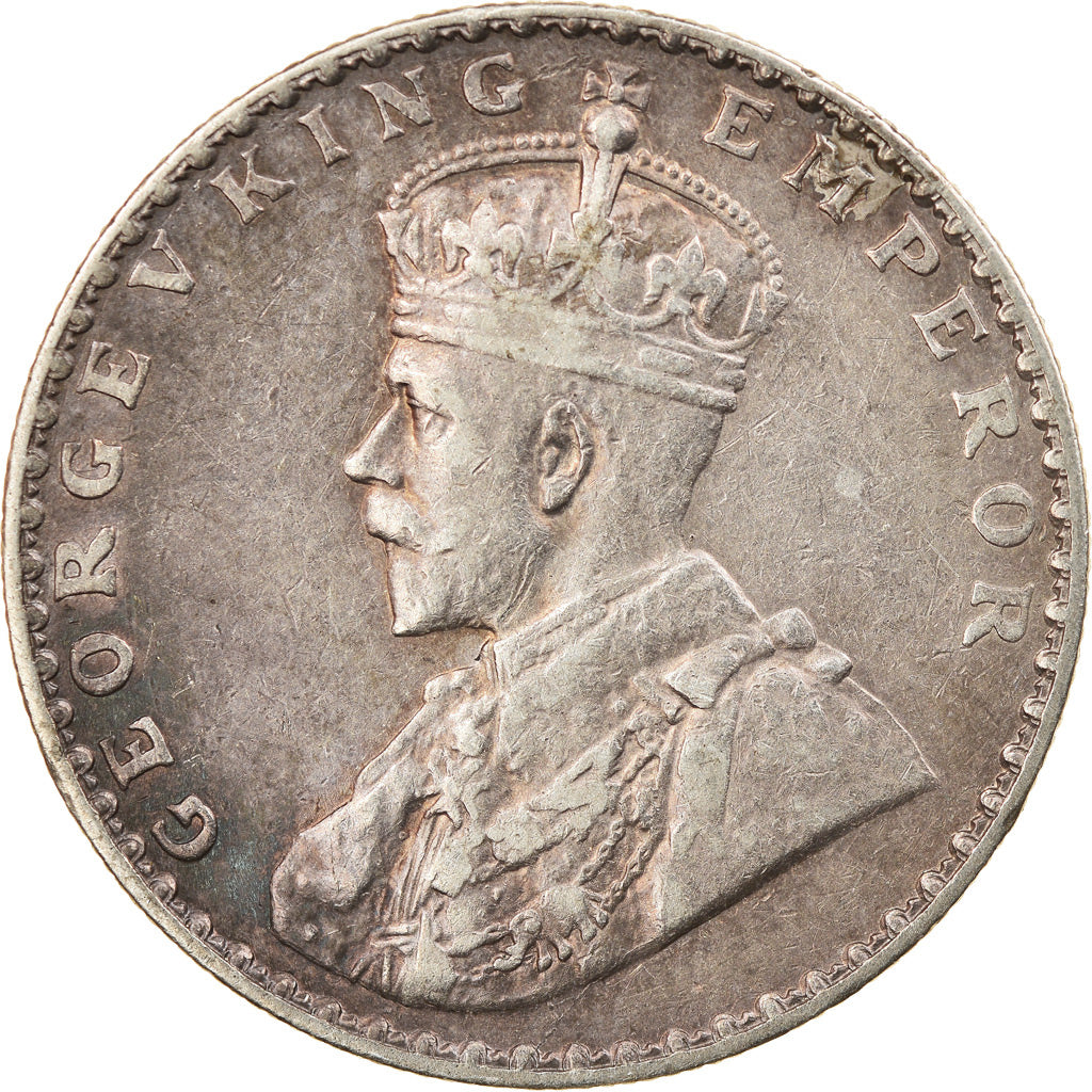 Coin, INDIA-BRITISH, George V, Rupee, 1912, AU(50-53), Silver, KM:524