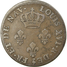 Moneda, La Reunión, 3 Sous, 1781, Paris, MBC, Vellón, Lecompte:8