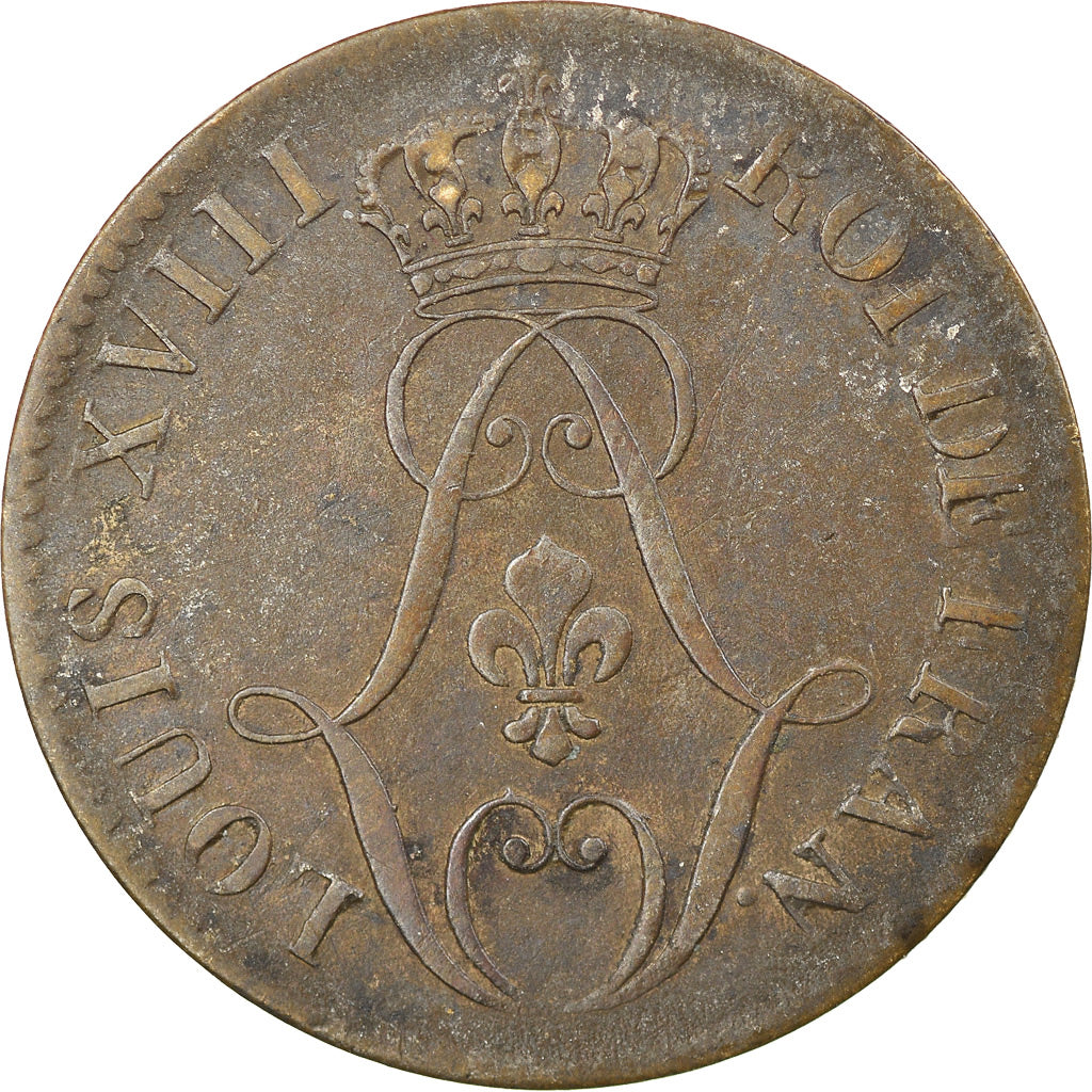 Moneda, Colonia general, 10 Centimes, 1816, Paris, MBC, Vellón, Lecompte:26