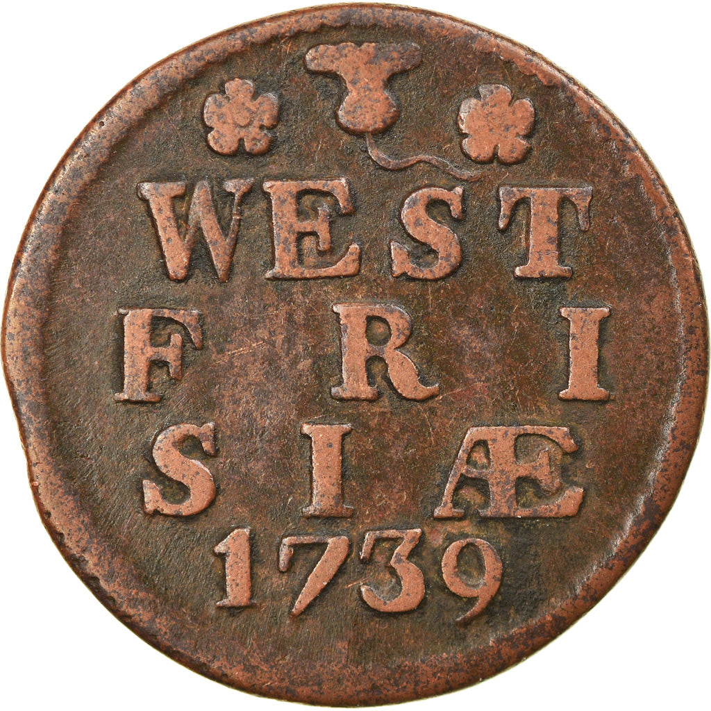 Coin, Netherlands, WEST FRIESLAND, Duit, 1739, VF(30-35), Gold, KM:125b