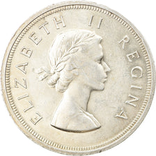 Coin, South Africa, Elizabeth II, 5 Shillings, 1958, MS(63), Silver, KM:52