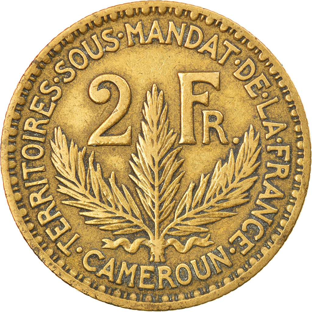 Coin, Cameroon, 2 Francs, 1924, Paris, VF(30-35), Aluminum-Bronze, KM:3
