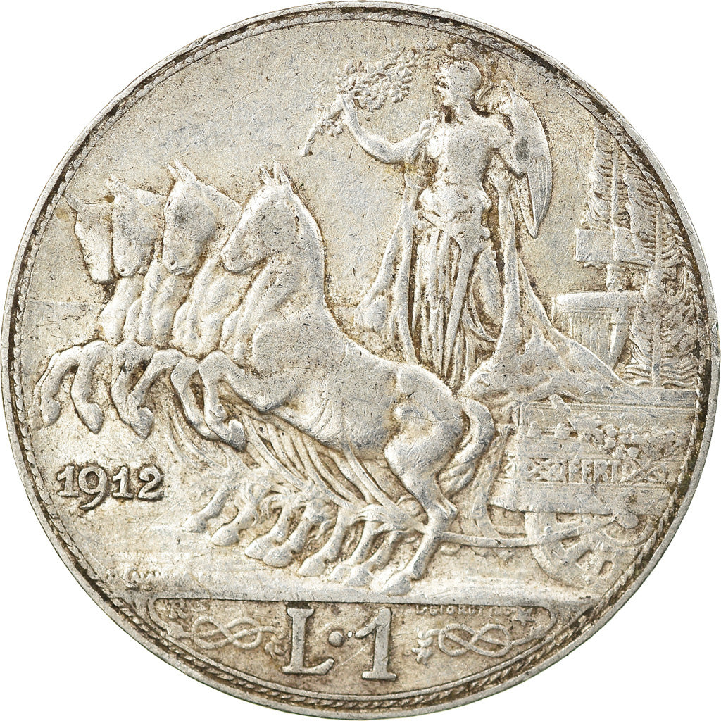 Moeda, Itália, Vittorio Emanuele III, Lira, 1912, Rome, VF(30-35), Prata, KM:45