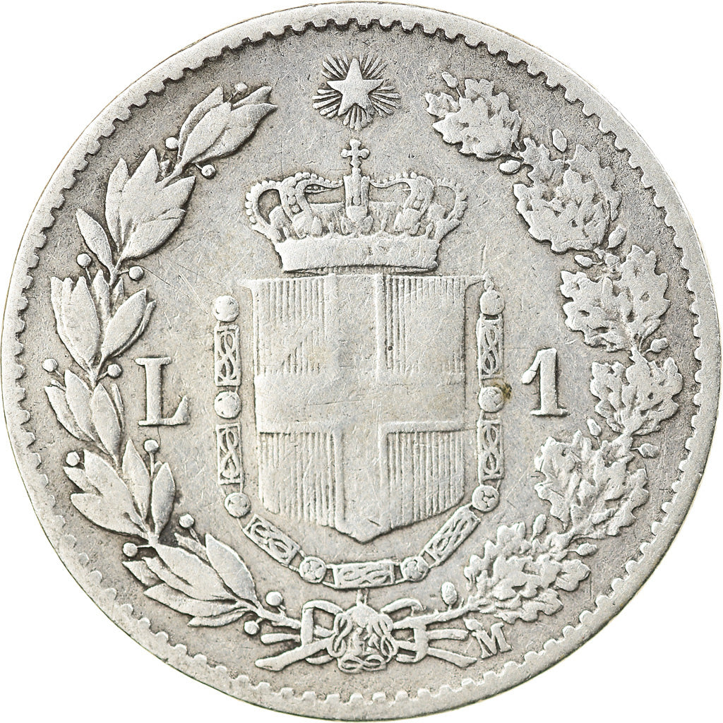 Moneta, Włochy, Umberto I, Lira, 1887, Milan, VF(20-25), Srebro, KM:24.2