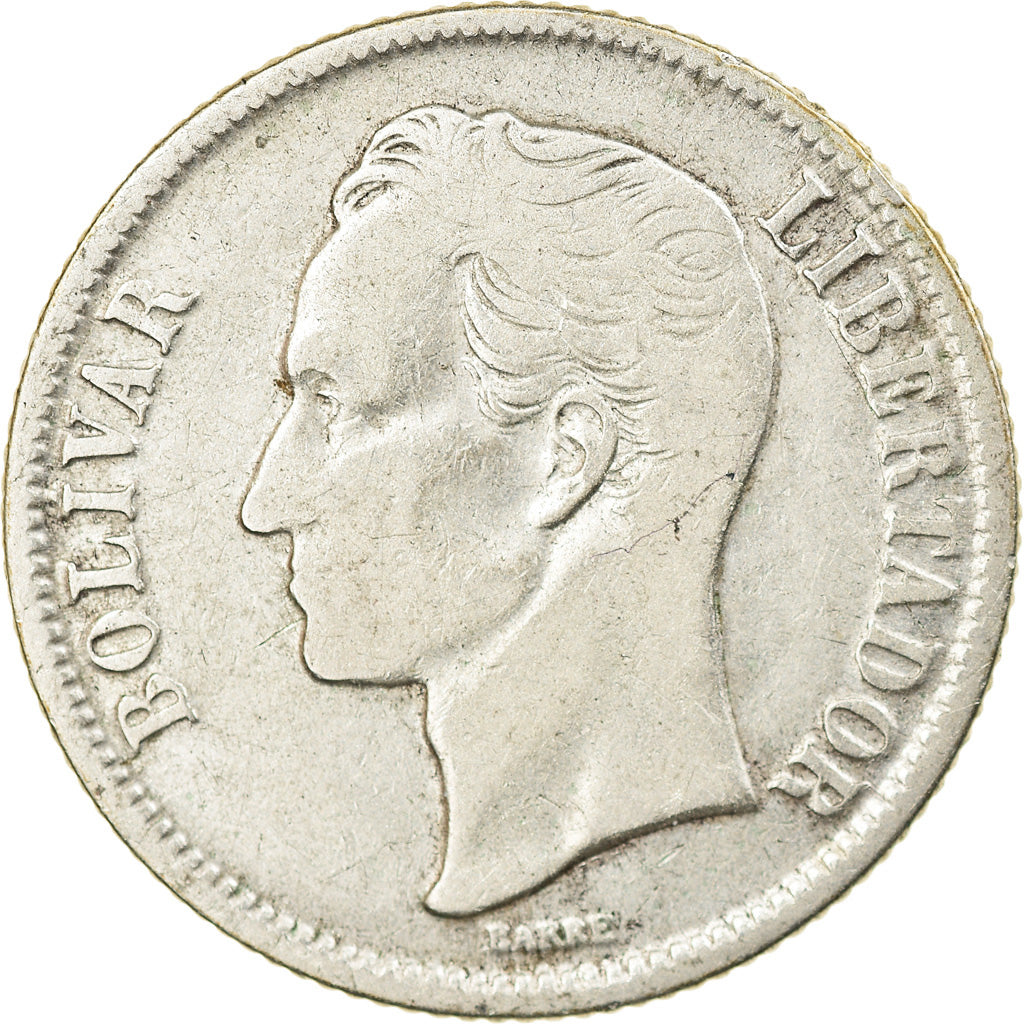 Coin, Venezuela, Bolivar, 1954, Philadelphia, VF(30-35), Silver, KM:37
