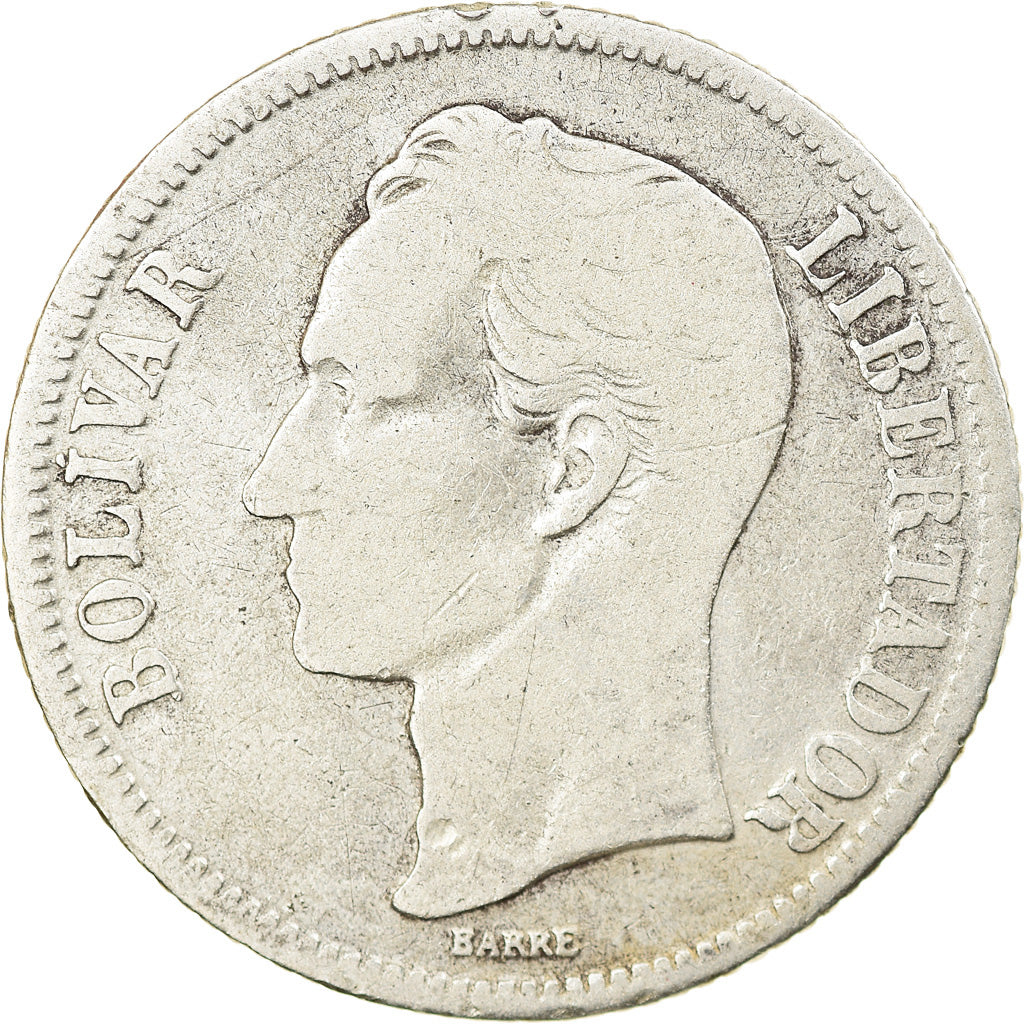 Coin, Venezuela, Bolivar, 1954, Philadelphia, VF(30-35), Silver, KM:37