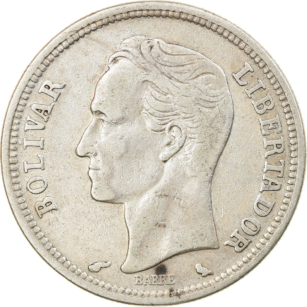 Coin, Venezuela, Bolivar, 1965, AU(50-53), Silver, KM:37a