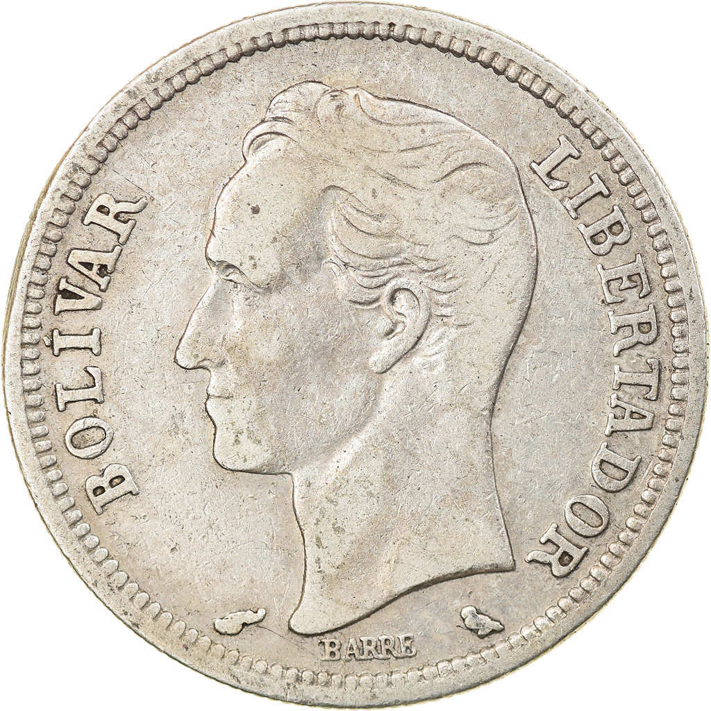 Munten, Venezuela, Bolivar, 1960, ZF+, Zilver, KM:37a