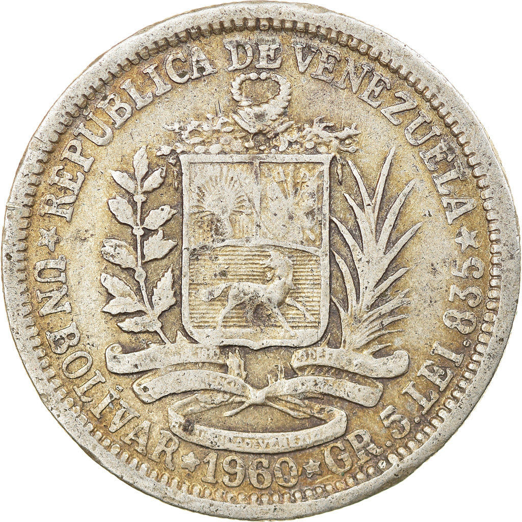 Monnaie, Venezuela, Bolivar, 1960, TTB+, Argent, KM:37a