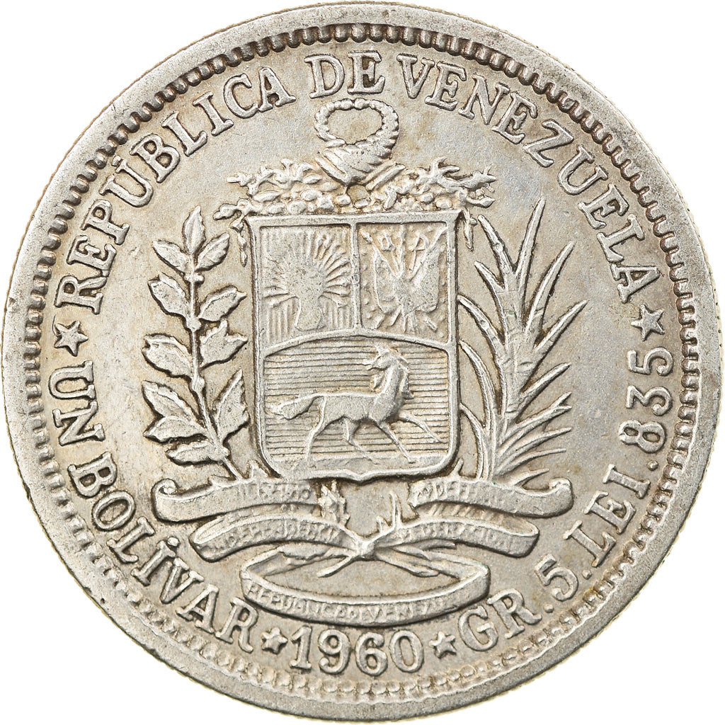 Münze, Venezuela, Bolivar, 1960, VZ, Silber, KM:37a