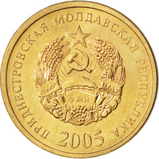 Transnistria, 50 Kopeks, 2005, KM #53a, MS(63), Brass plated steel, 19, 2.72