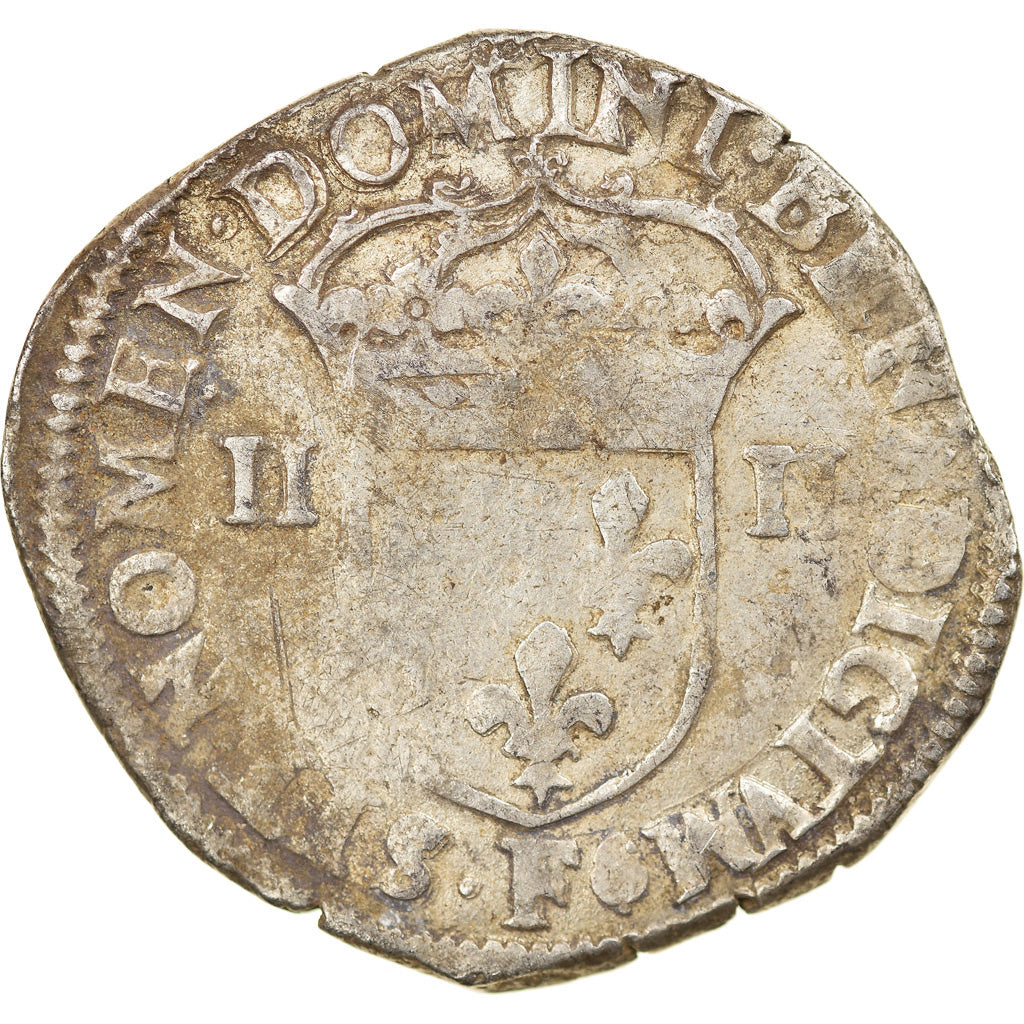 Munten, Frankrijk, Louis XIII, 1/4 Écu à la croix, 1/4 Ecu, 1615, Angers, FR+