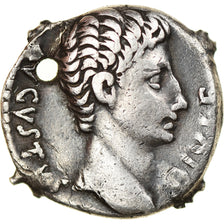 Coin, Augustus, Denarius, 15 BC, Lyon - Lugdunum, Holed, VF(20-25), Silver