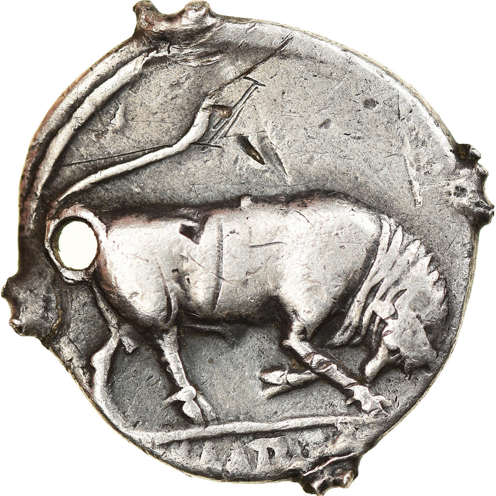 Coin, Augustus, Denarius, 15 BC, Lyon - Lugdunum, Holed, VF(20-25), Silver