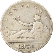 Coin, Spain, Provisional Government, 2 Pesetas, 1870 (74), Madrid, VF(30-35)