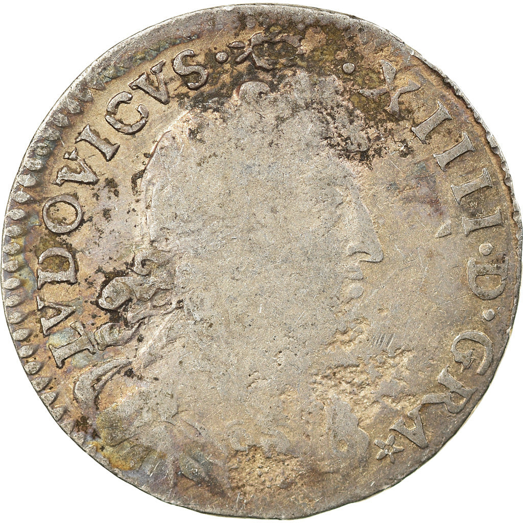 Coin, France, Louis XIV, 4 Sols des Traitants, 1677, Paris, VF(20-25), Silver
