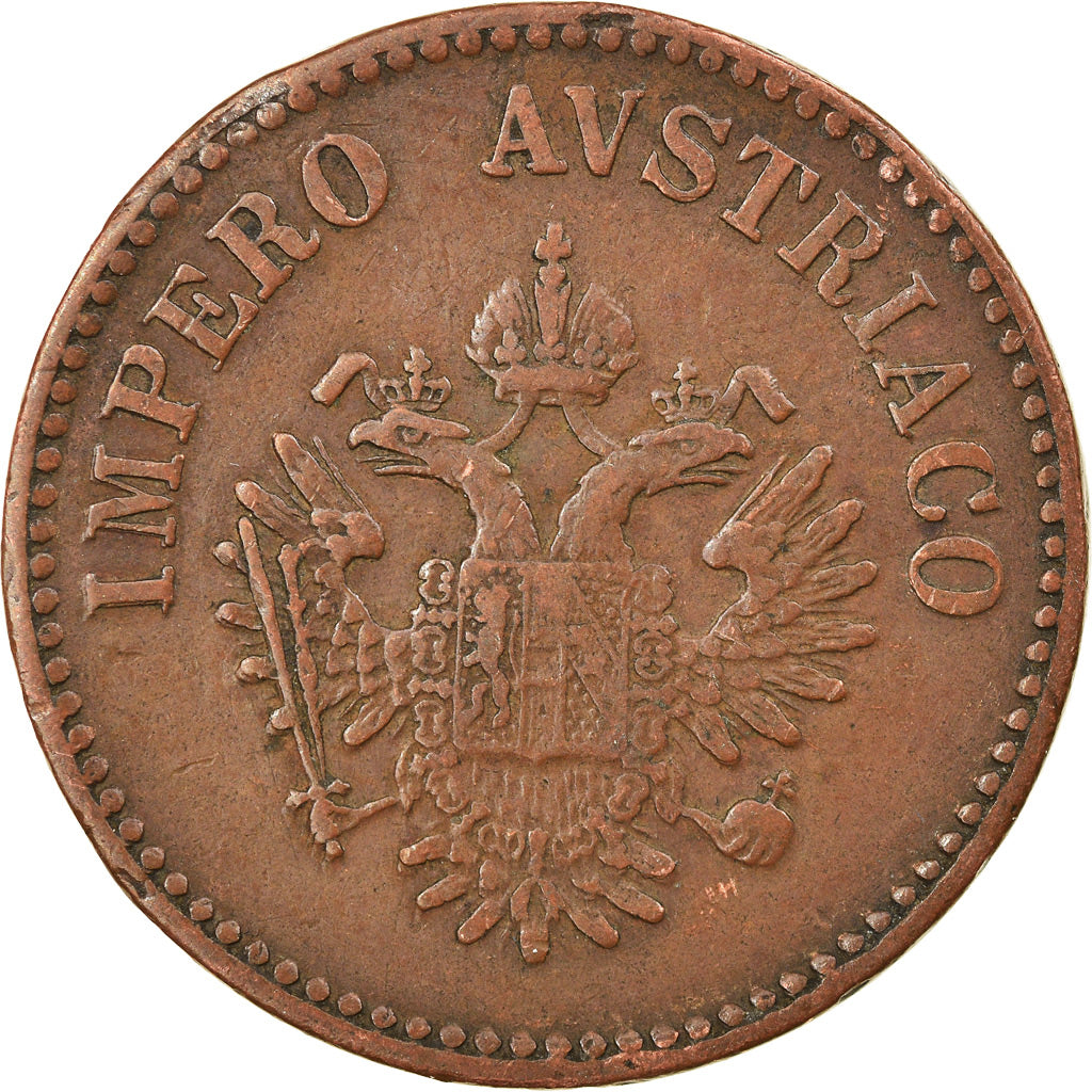 Coin, Italy, 10 Centisimi, 1852, Venezia, EF(40-45), Bronze