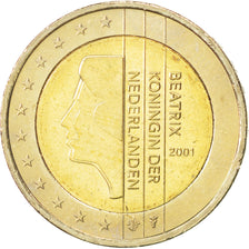 NETHERLANDS, 2 Euro, 2001, Utrecht, KM #241, MS(63), Bi-Metallic, 25.75, 8.47