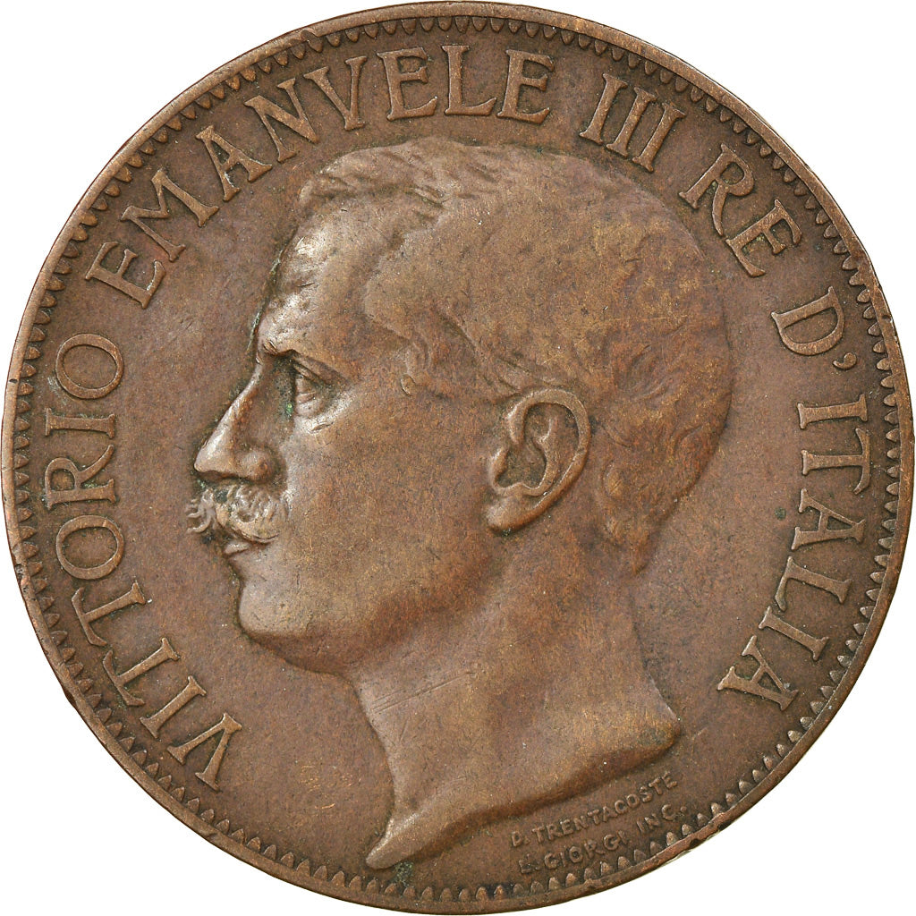 Coin, Italy, Vittorio Emanuele III, 10 Centesimi, 1911, Rome, VF(20-25), Bronze