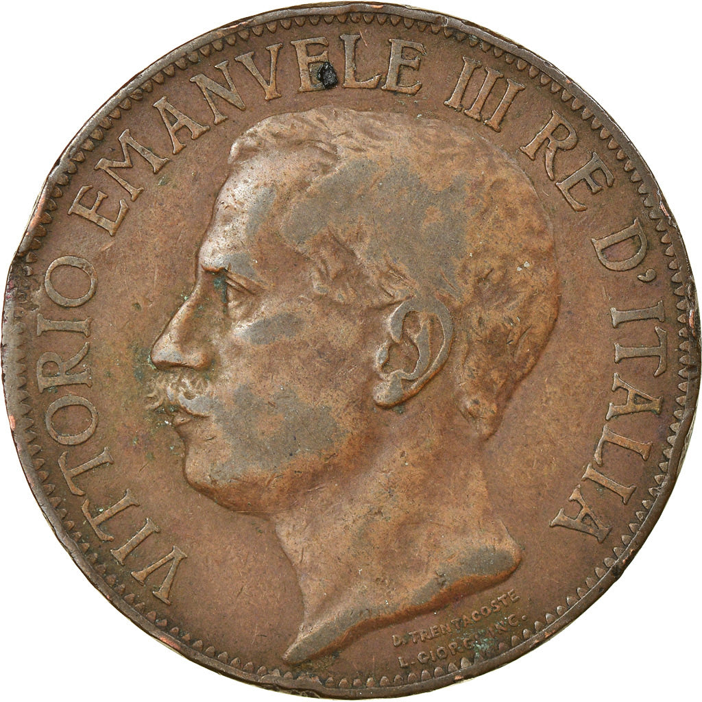 Coin, Italy, Vittorio Emanuele III, 10 Centesimi, 1911, Rome, VF(20-25), Bronze