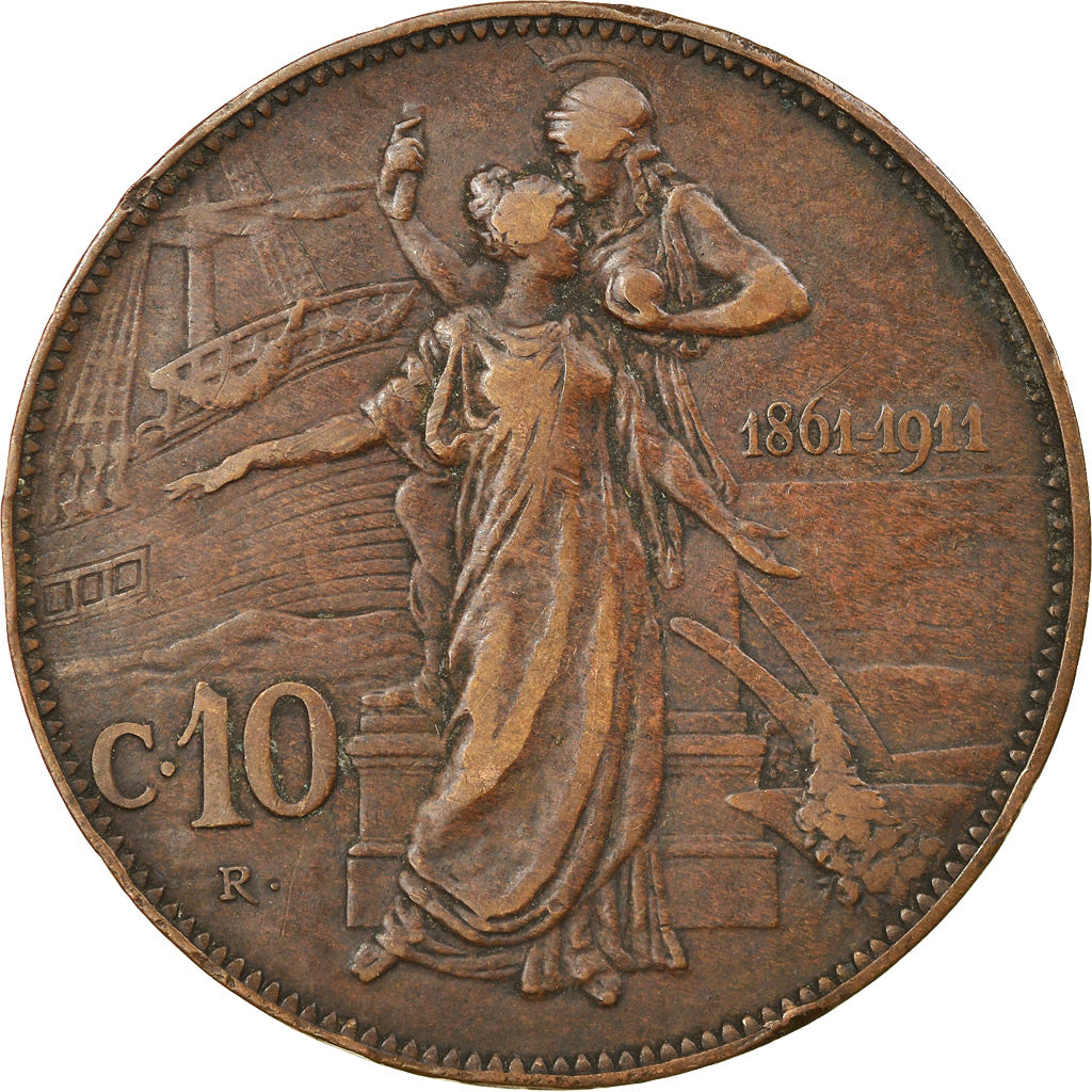 Münze, Italien, Vittorio Emanuele III, 10 Centesimi, 1911, Rome, S, Bronze