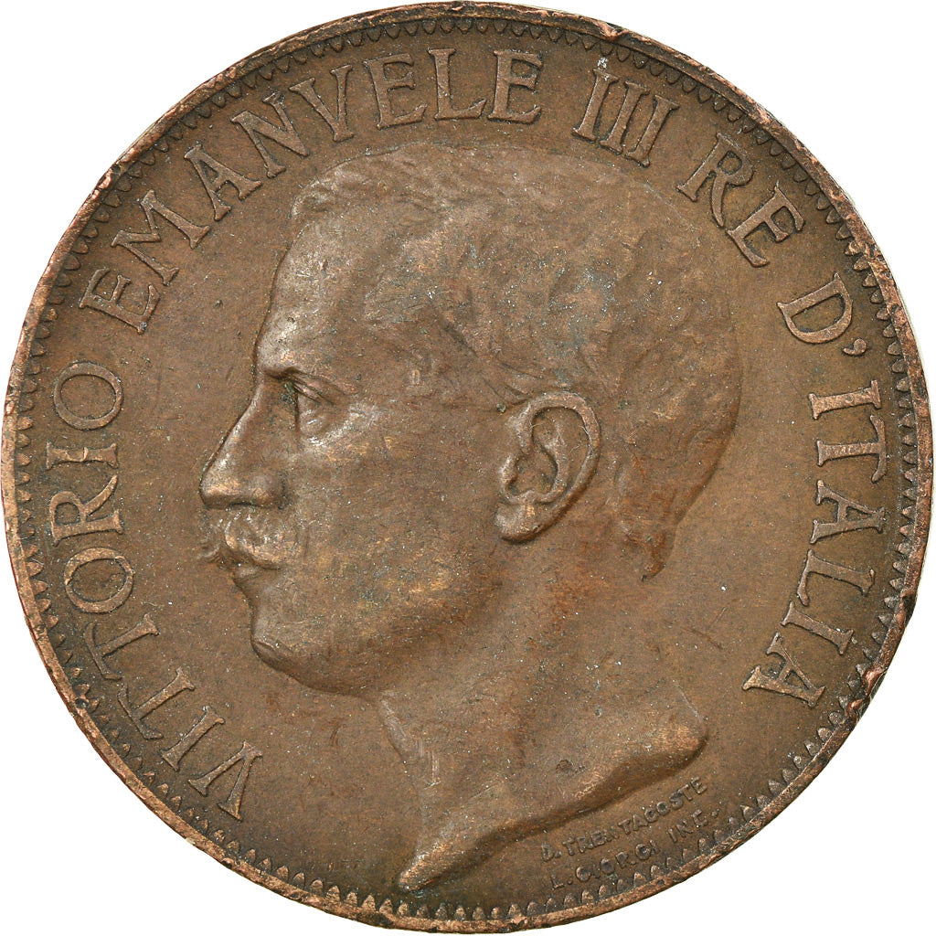 Moneta, Italia, Vittorio Emanuele III, 10 Centesimi, 1911, Rome, MB, Bronzo