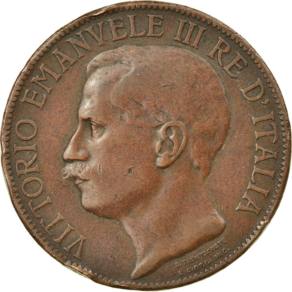 Coin, Italy, Vittorio Emanuele III, 10 Centesimi, 1911, Rome, VF(20-25), Bronze
