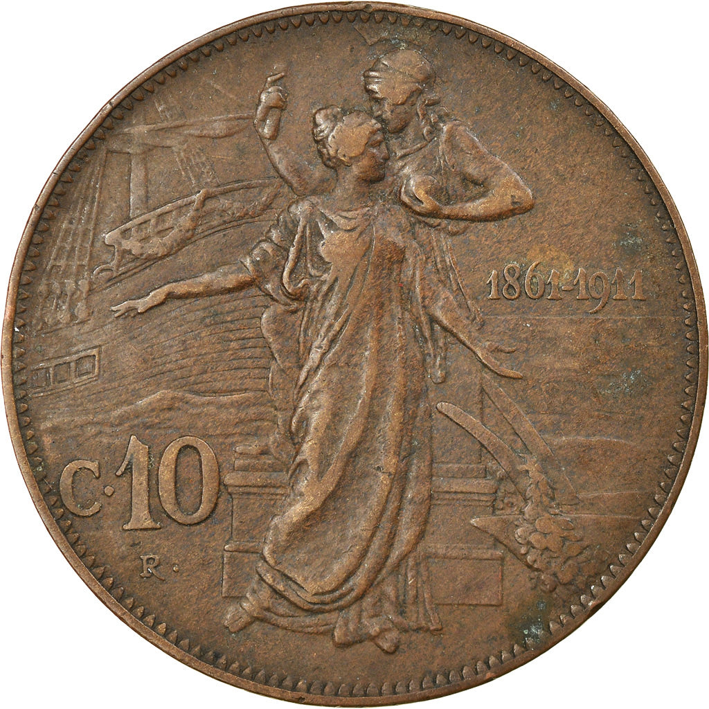 Monnaie, Italie, Vittorio Emanuele III, 10 Centesimi, 1911, Rome, TB, Bronze