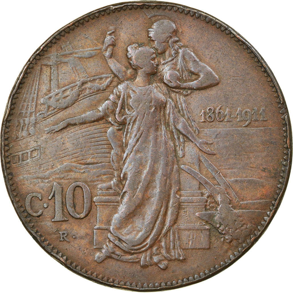 Monnaie, Italie, Vittorio Emanuele III, 10 Centesimi, 1911, Rome, TB, Bronze