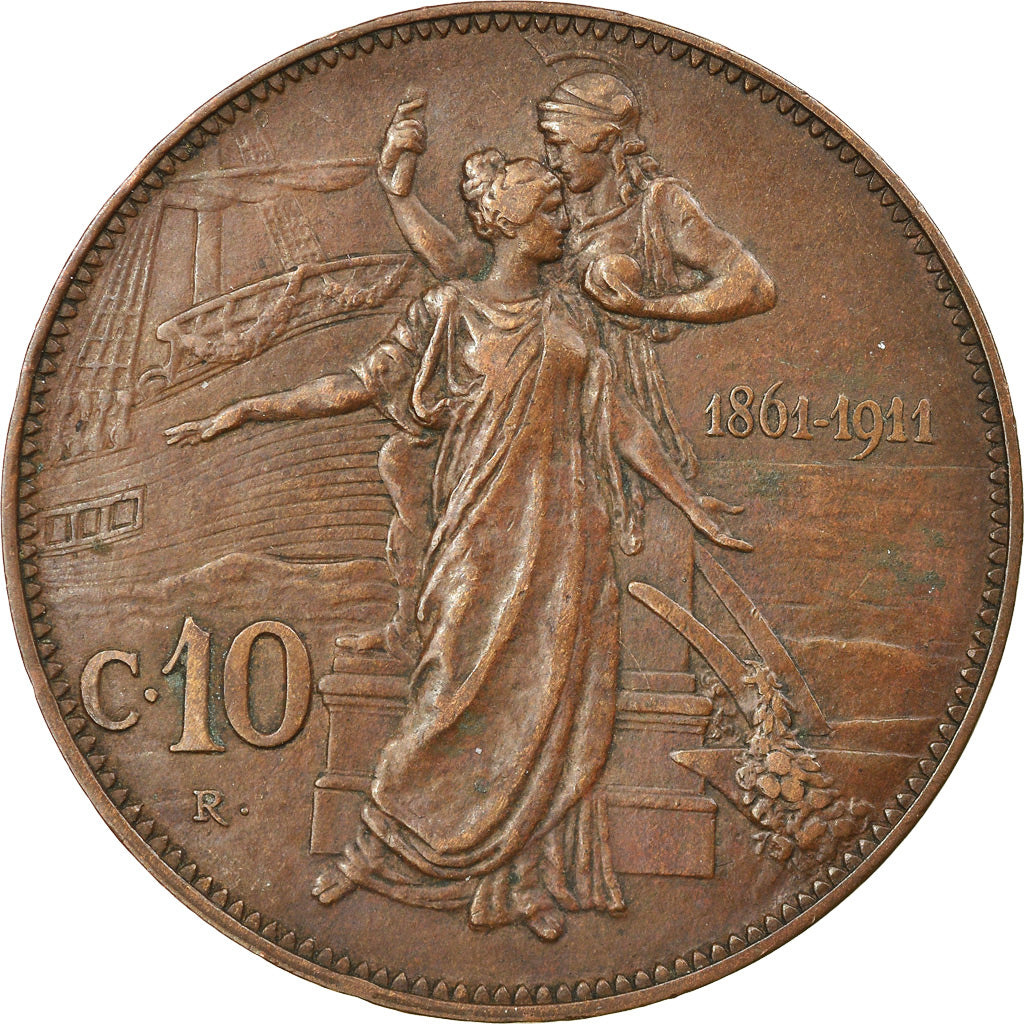 Münze, Italien, Vittorio Emanuele III, 10 Centesimi, 1911, Rome, SS, Bronze